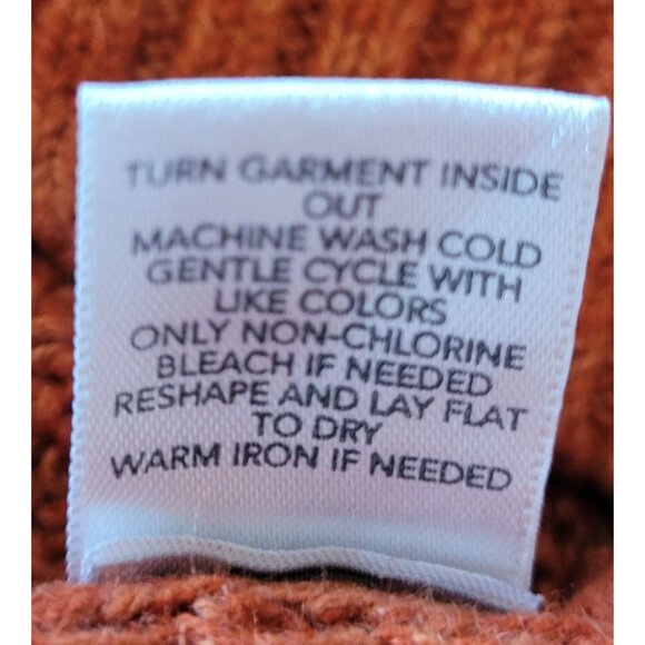 Cj Banks Sweater Womens 2X Rust Cable Knit Button Detail V-Neck 3/4 Sleeve Ramie - Picture 6 of 7